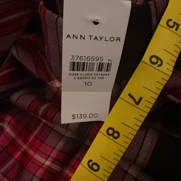 Ann Taylor Black and Red Plaid A-Line Skirt - Picture 2 of 3